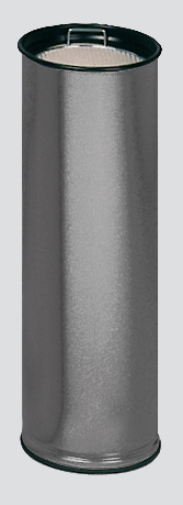 Klassischer runder Ascher mit Sieb, optimal für alle Raucherzonen | HxBxT 66x23x23cm | Verzinkter Stahl | Silber