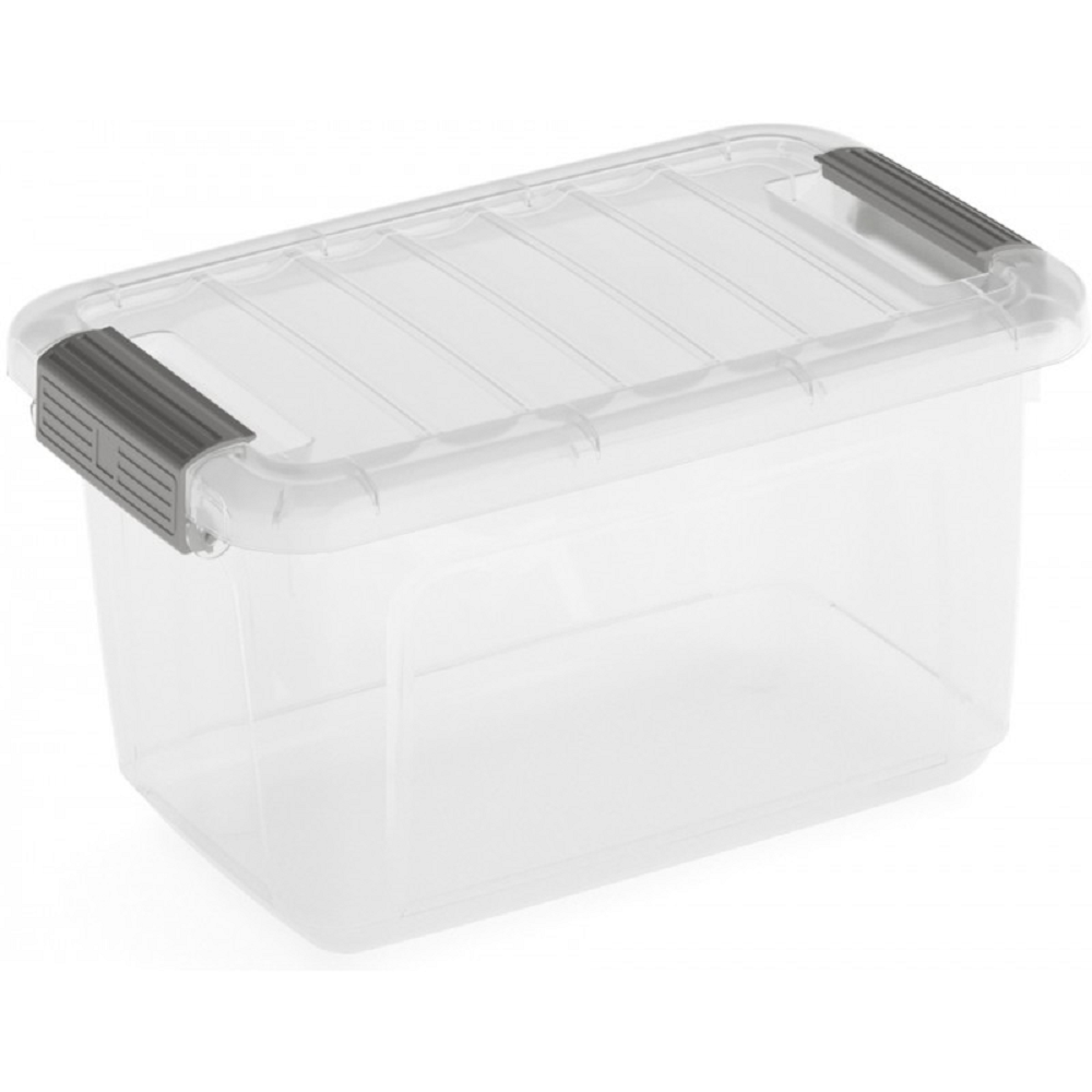 Mehrzweck Aufbewahrungsbehälter HAWK mit transparentem Deckel | HxBxT 18x28x17cm | 5 Liter | Transparent | Behälter, Box, Aufbewahrungsbehälter, Aufbewahrungsbox