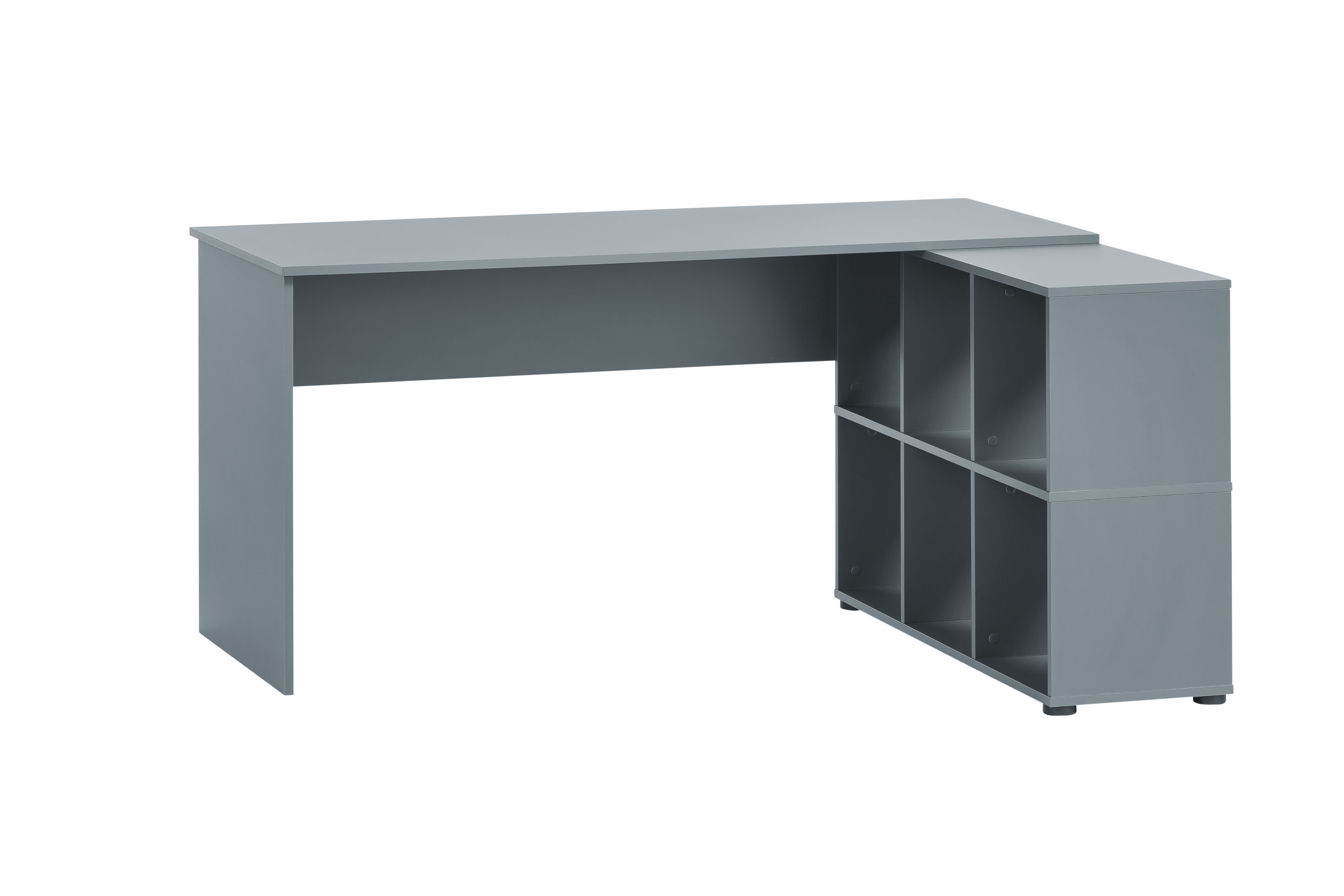 Möbelpartner Schreibtisch rechteckig Jaguar | HxBxT 73,6x150x121,6cm | 6 Fächern | Blau