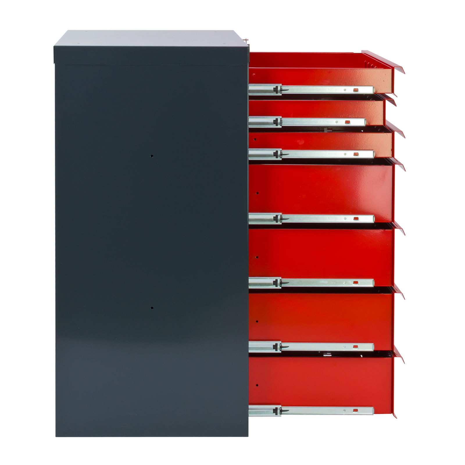 Schubladenschrank Kobra mit 7 Schubladen | HxBxT 90x70x43,5cm | Anthrazitgrau/Rot