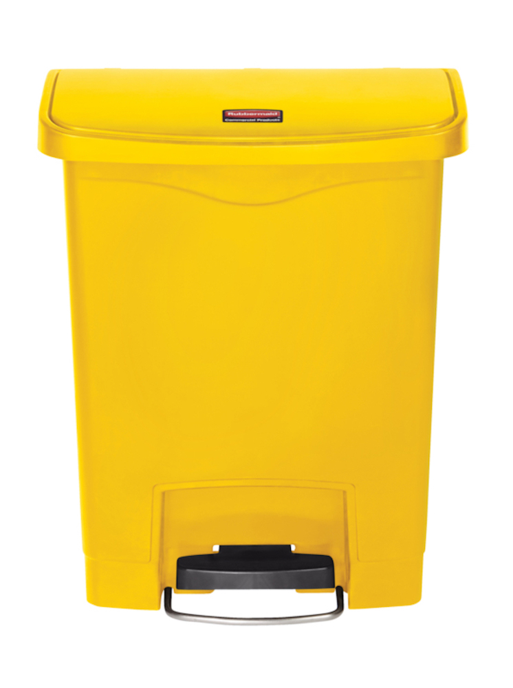Rubbermaid Slim Jim Step On Container Front Step Pedal-Abfalleimer | 30 Liter, HxBxT 53,6x27,1x42,5cm | Polyethylen | Gelb