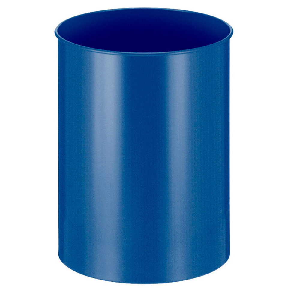 Stillvoller runder Metall Papierkorb | 30 Liter, HxØ 47x33,5cm | Blau