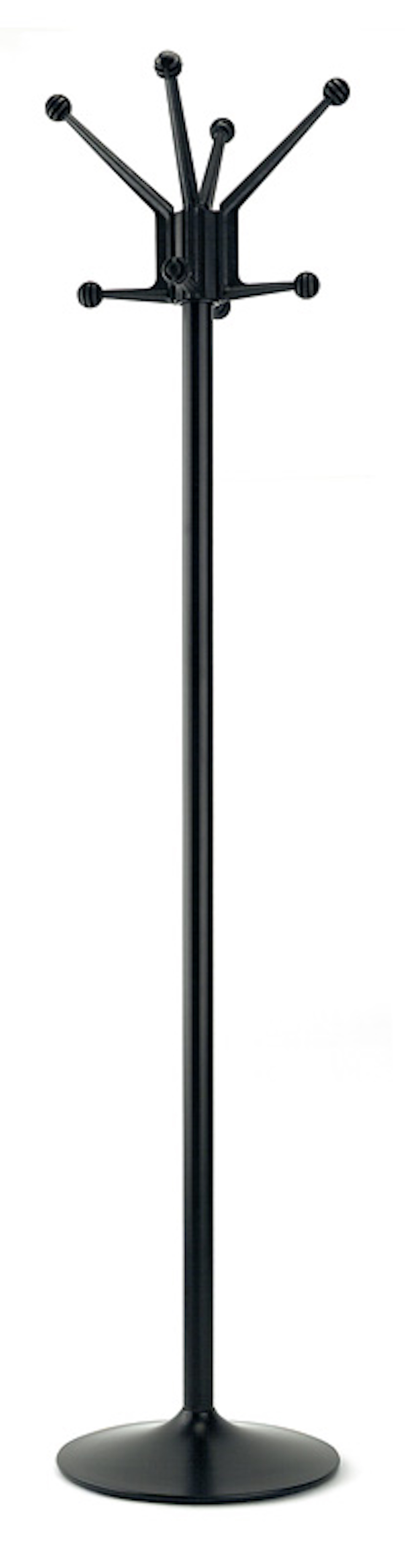 Freistehender Garderobenständer mit 8 Haken | Lackierter Stahl | Höhe 178cm | Schwarz