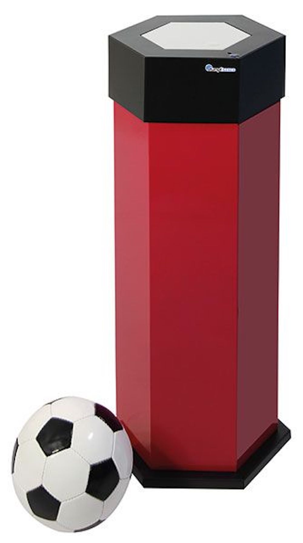 Abfallsammler mit Edelstahl-Einwurfklappe & Touchless-Öffnungsautomatik | 45 Liter, HxBxT 83x33x38cm | inkl. Ladegerät | Rubinrot