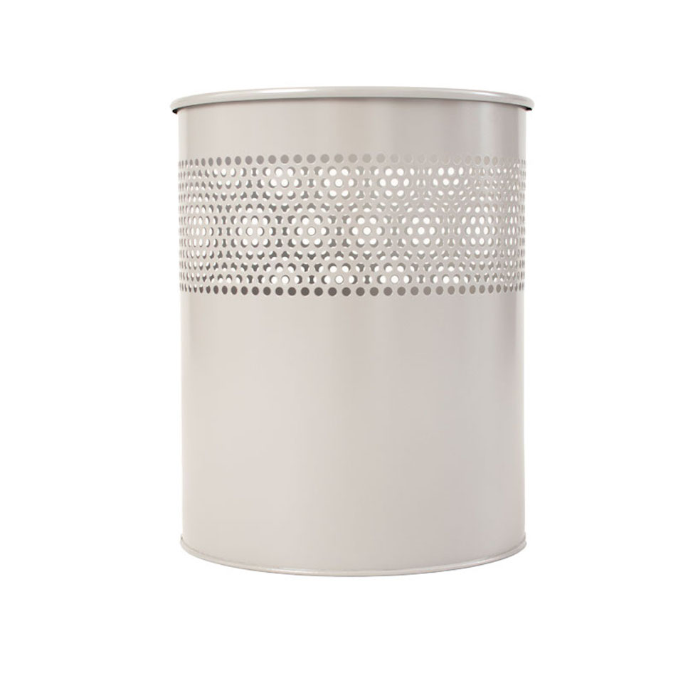 Runder halbperforierter Papierkorb aus Metall | 15 Liter, HxØ 32x26cm | Aluminium