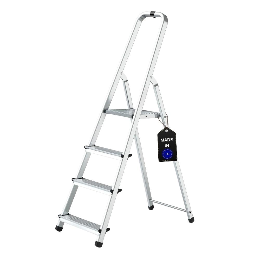 Stufenstehleiter ECONOMY BASIC | einseitig begehbar | 4 Stufen | Arbeitshöhe 2,75m | Traglast 125kg