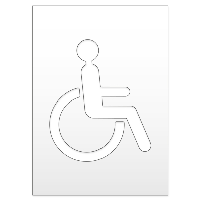 Sprühschablone "Rollstuhlfahrer" | HxB 90x75cm | PVC | Weiß